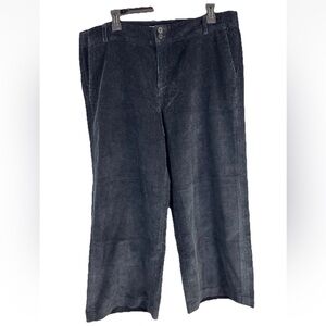 J Jill Womens Size 16 Black Corduroy Pants Cotton Wide Leg Ankle Preppy Boho